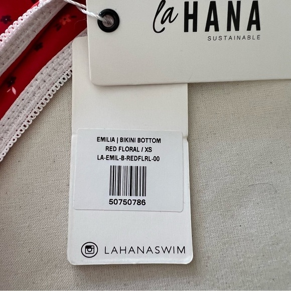La Hana Swim Emilia Bikini Bottom in Red Floral - Lahana - Picture 14 of 16